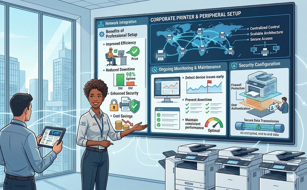 ridgewy computers helps setup printers for corporations