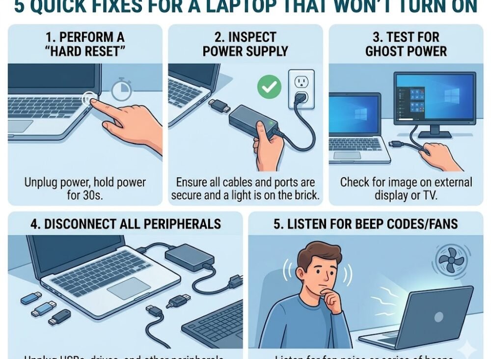 why is your laptop not turning on?