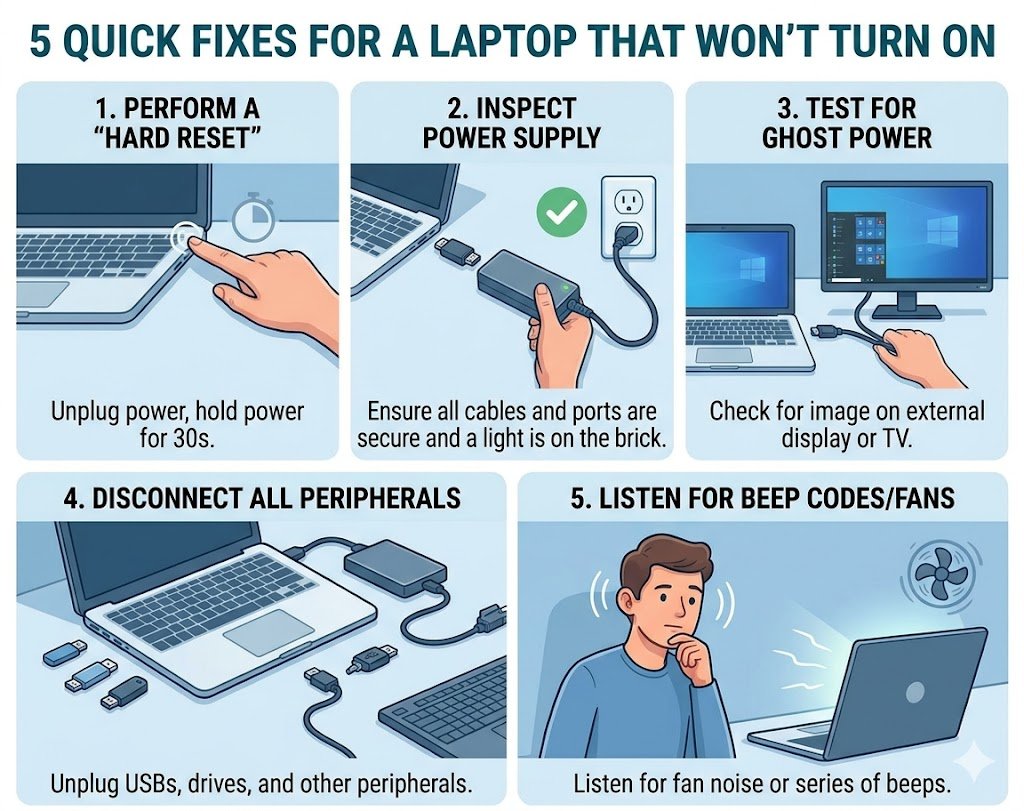 why is your laptop not turning on?